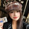 Y2k Star Plaid Beret American Painter Cap Casual Newsboy Cap  Spicy Girls