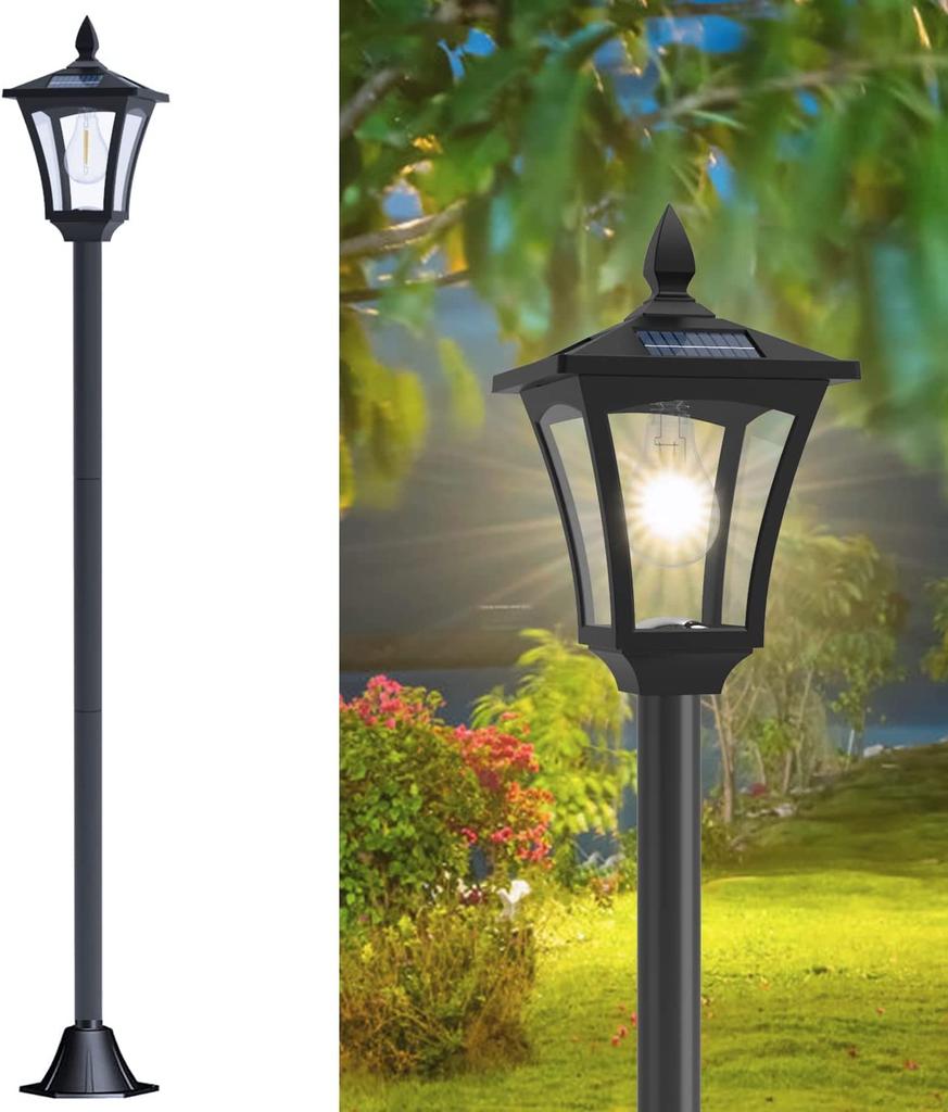 [2023 Upgraded Edition] Solar-Powered Outdoor Garden Light, Warm White, Japanese Style, Solar Street Light, Pole Light, Waterproof, Decorative