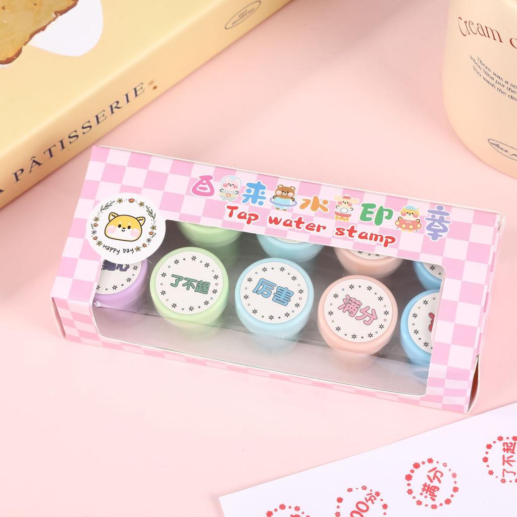 Children's Cartoons Encourage Comments Stamps Kindergarten Teachers Stamp Colored Tap Water Stamp Toys