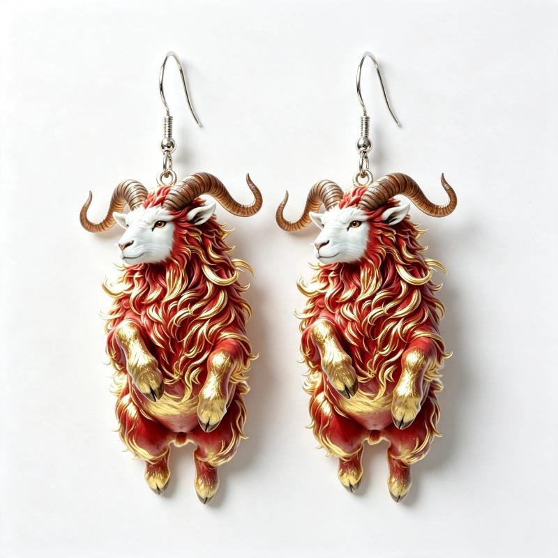 Cartoon Sheep Earrings 1 Pair 2D Flat Acrylic Animal Jewelry Hypoallergenic for Animal Lovers Party Wear Perfect Gift