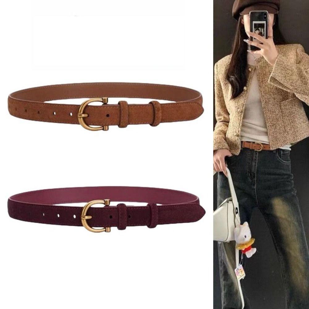 Casual Suede Leather Belt Trendy Business Waist Strap Women Trouser Dress Belts  Gifts