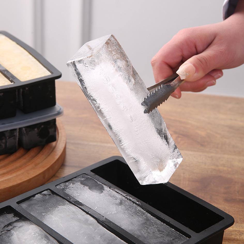Ice Cube Tray Silicone Ice Cube Mold Long Square Ice Cube Maker Ice Tray Rectangular Ice Mould Ice Cream Tools Kitchen items