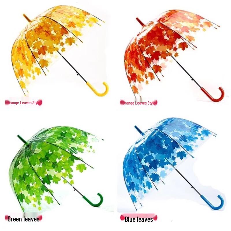 Прозрачный зонт PALONY с изогнутой длинной ручкой