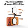 3 In 1 Magnetic Selfie Ring Light with Mirror LED Foldable Fill Light 360° Adjustable For Iphone 17 16 Mobile Phone Photography