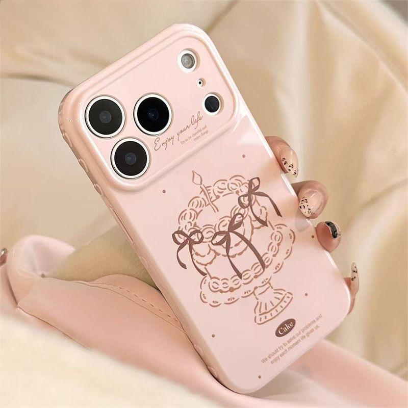 

Large Window Girl Cake Soft Case for Apple 13p/14/15/16/17 Pro Max iPhone 12