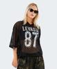 Leubase White Logo Crop Mesh Jersey Short Sleeve_Black