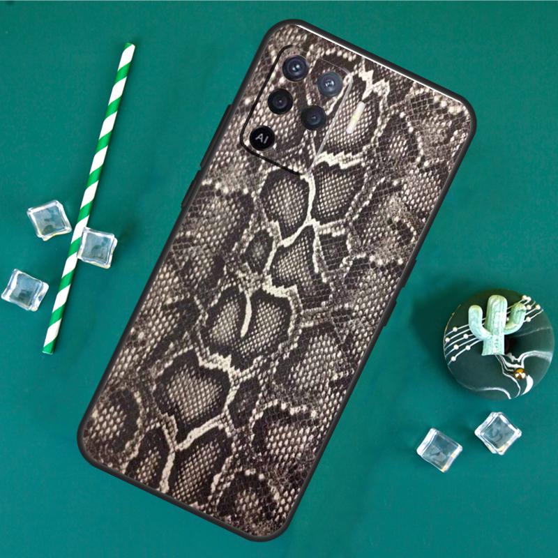 Snake Skin Case For Oppo A40 A60 A80 A16 A76 A96 A18 A38 A58 A78 A98 A91 A15 A17 A74 A94 A54 A57S Cover