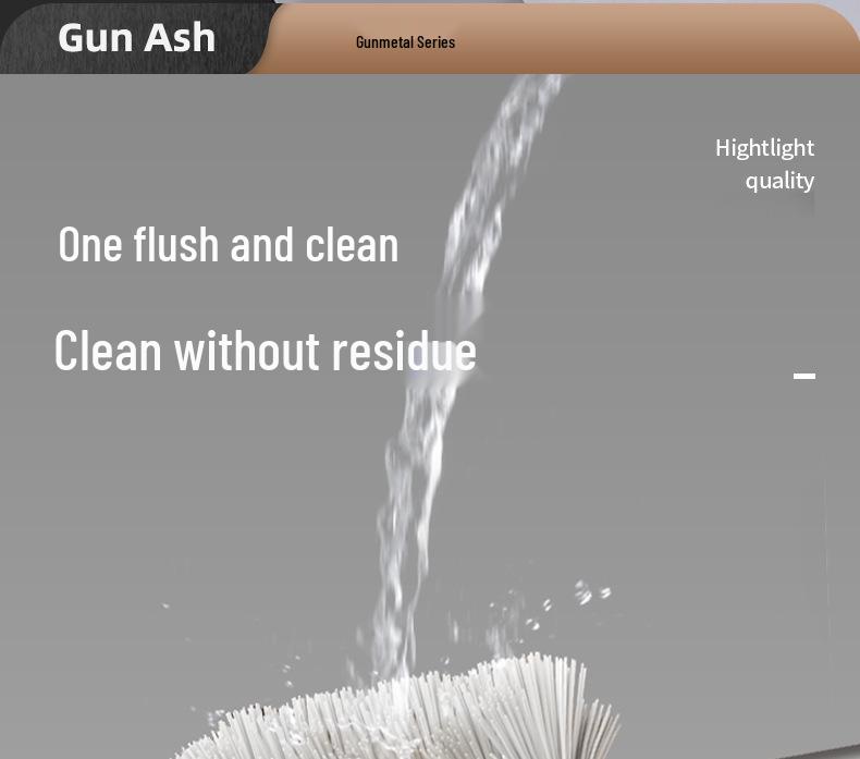 Punch-Free Wall-Mounted Toilet Cleaning Brush Set for Bathroom