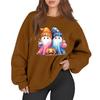 Women's Casual Fashion Long Sleeve Printed Round Neck Sweatshirt Top