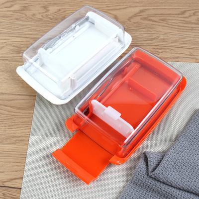 Caixa de cortador de manteiga de plástico, prato cortador de manteiga com tampa transparente para bancada, recipiente de manteiga refrigerado, cozinha, cozimento, caixa de prato de manteiga