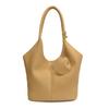 Premium Lazy Wind Tote Bag Women's New Trendy Portable Casual Litchi Pattern Shoulder Bucket Bag