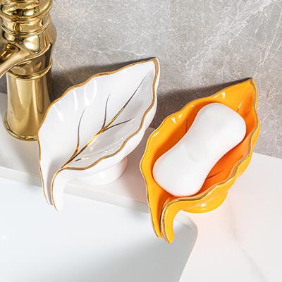 Ceramics Bathroom Soap Dishes Self Draining Container Storage Case Box Soap Holder for Bathtub Toilet Shower Countertop Decor