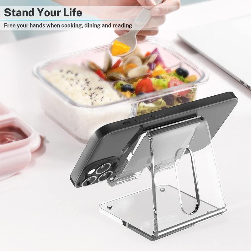 Acrylic Transparent Phone Holder Desktop Vertical Mobile Phone and Tablet Display Stand Watching Dramas Listening To Music Portable Mobile Phone Base