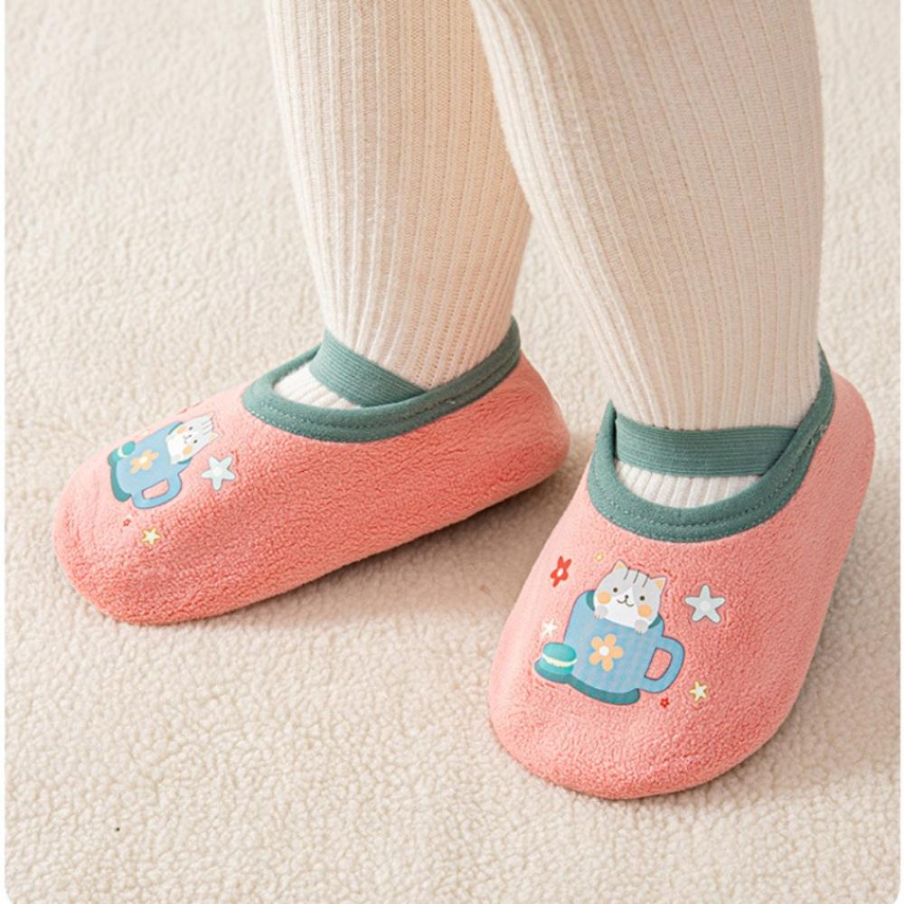 Baby Walking Shoes and Socks, Children's Indoor Anti-slip Soft-soled Fleece Floor Socks, Thick Infant and Toddler Shoes and Socks