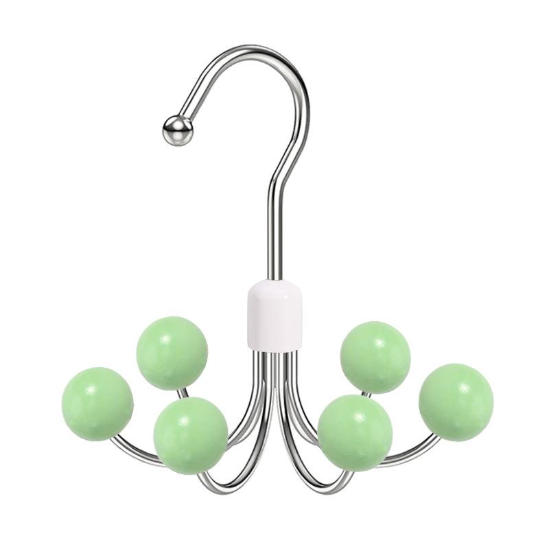 360° Rotatable Scarf Clothes Hangers Wooden Ball Wardrobe Hooks