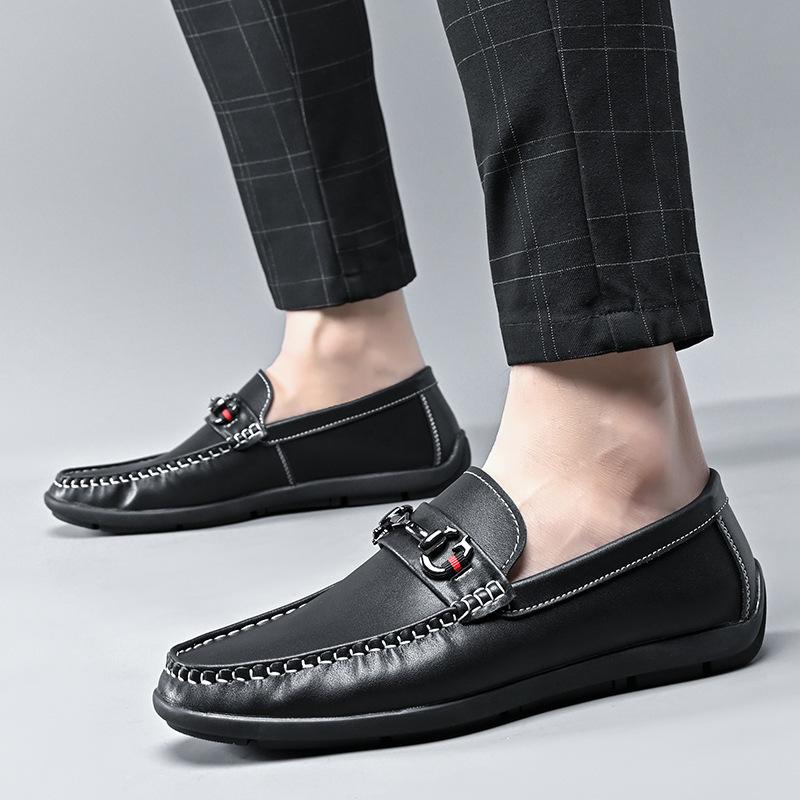 2021 Frühling Lederschuhe weiches Leder Herrenschuhe weiche Sohlen Herren Business Casual Schuhe Sommer Britische Mode Fußschuhe Doudou