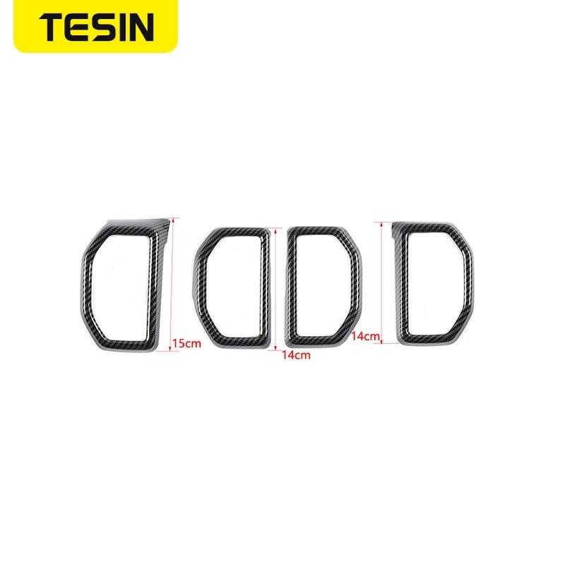 TESIN ABS Air Conditioner Vent Outlet Decorative Ring Protective Cover For Ford Bronco Sport 2022 Car Interior
