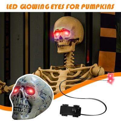 Svítící LED oči pro halloweenskou výzdobu - Automatický časovač Svítící rekvizity pro Lebky, Dýně, Náhrobky Vnitřní Venkovní Strašidelná Výzdoba