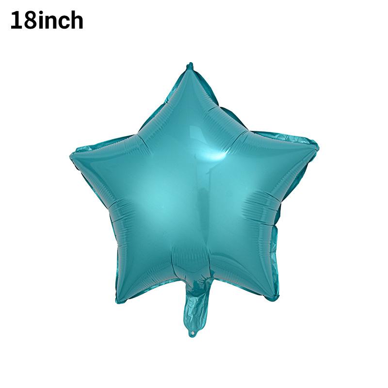 18-Inch Light Version Of Pentagram Aluminum Film Balloon Solid Color Star Balloon Aluminum Foil Birthday Party Decoration Arrangement