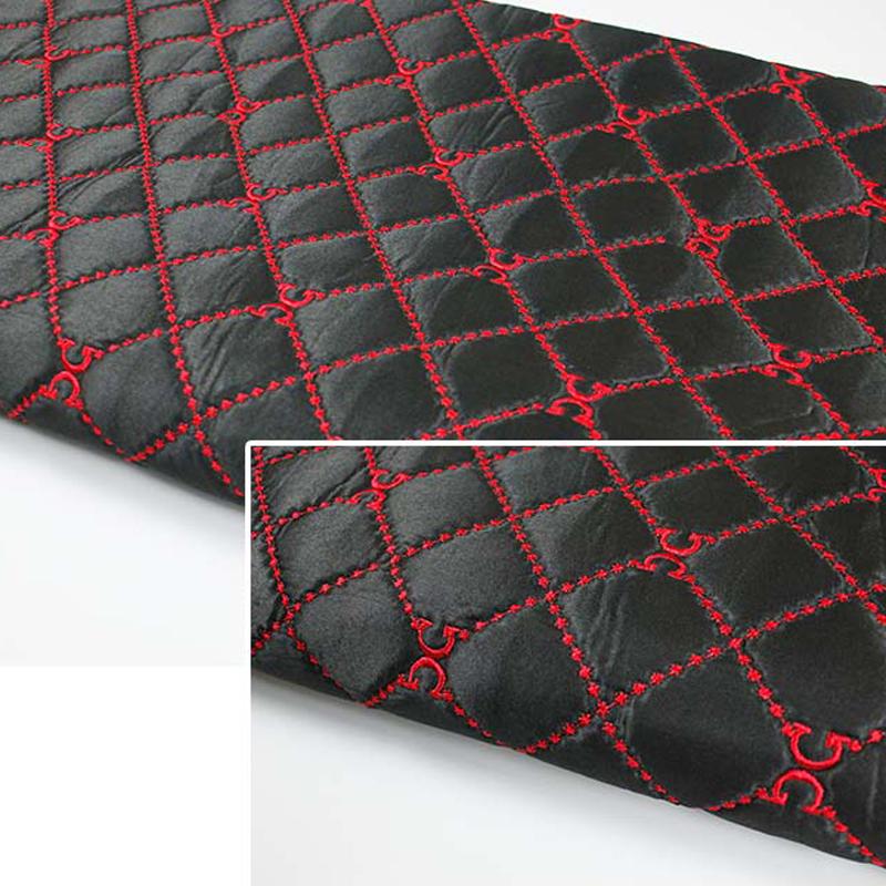 100*148cm Dickes Satinstoff Schwamm Stickerei Muster Stoff Für Diy Auto Innenraum Sitzkissenbezug Polster Sofa Material
