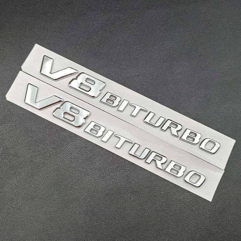 מדבקת רכב חמה 3D ABS כרום C63S אותיות לוגו V8 BITURBO תגית מדבקת כוכב אחורית לרכב תא מטען סמל AMG עבור מרצדס בנץ C63S A