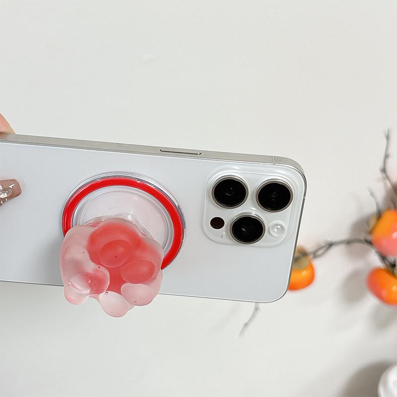 Korean Transparent Solid Color Sandwich Cat Claw Magnetic Suction Bracket Suitable For Magsafe Airbag Bracket Mobile Phone Adsorption Ring