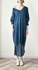 KEQIKAI Knit Long Loose Perfect for Casual Blue Women's Dress, Autumn/Winter, Oversized, V-Neck, Slimming, Sweater, Fit, Lightweight, Commuting,