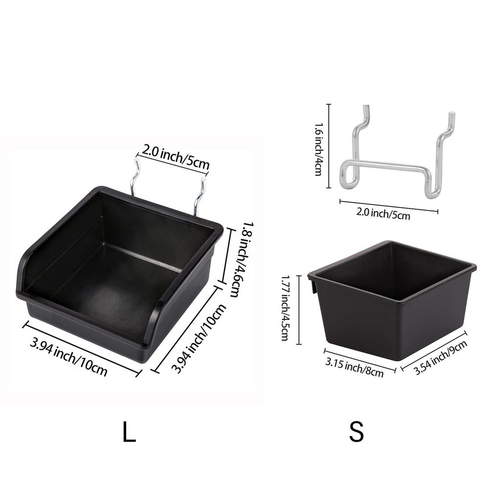 Efficient Pegboard Storage Bins with Hook and Labels Practical Peg Board Basket Effective Hardware Storage Solution