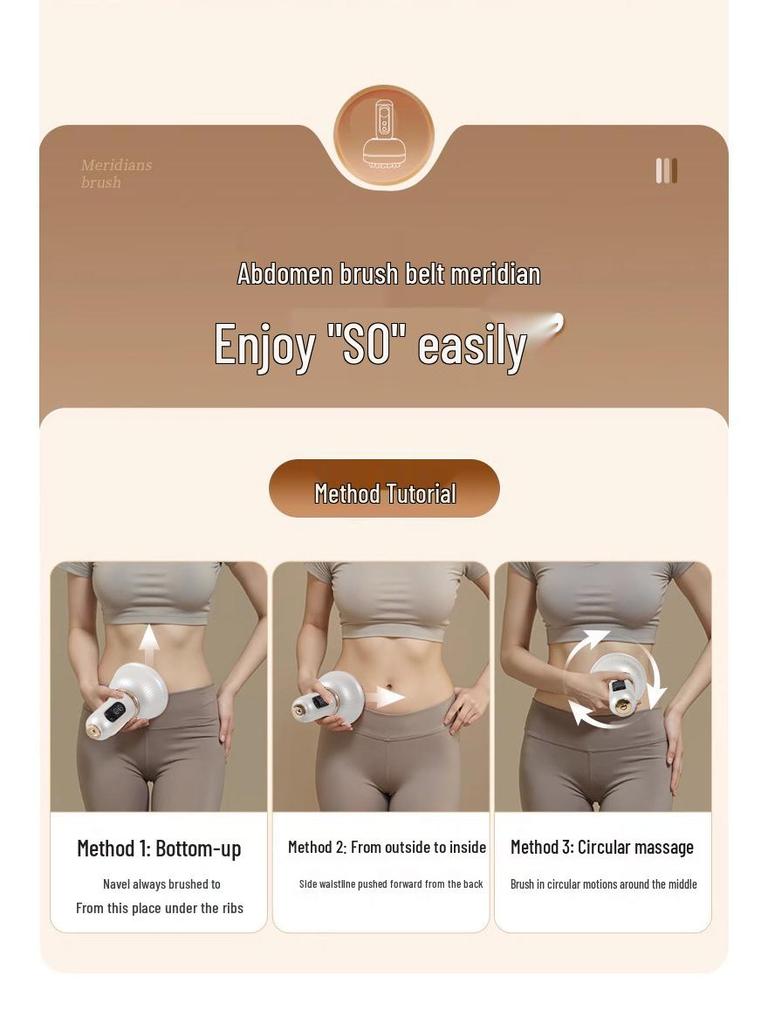 Wireless Heating Slimming Belly Massager with Full Body Vibration and Meridian Dredging Electric Brush