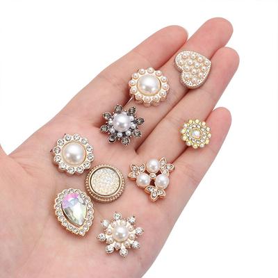 Artizanat în formă de floare, cristal, perle, buton, perle, ace de păr, nasturi cu strass, accesorii pentru accesorii pentru cap
