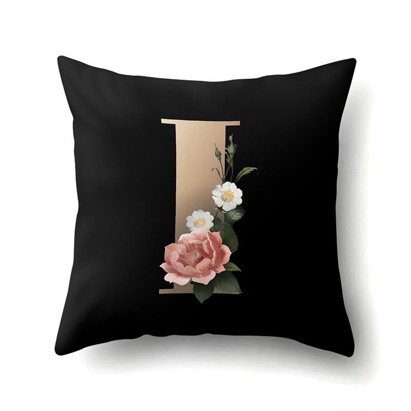 Polyester Pillowcase Home Car Decoration Printing Pillowcase 26 English Letter Cushion Cover
