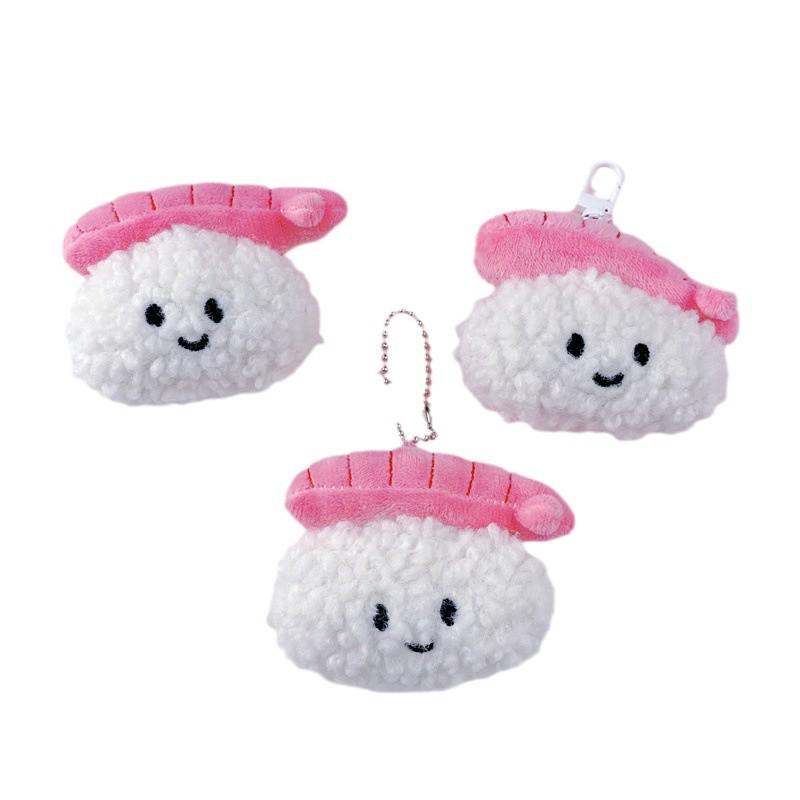 Přívěsek rýsová koule s krevetami Xiaohongshu: Roztomilý DIY plyšový vlasový doplněk a kreslený přívěsek na tašku