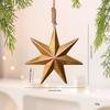 Christmas Traditional Wooden Acorn Pentagram Pendant Tree And Window Decoration