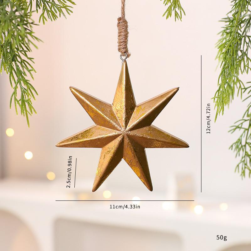 Christmas Traditional Wooden Acorn Pentagram Pendant Tree And Window Decoration