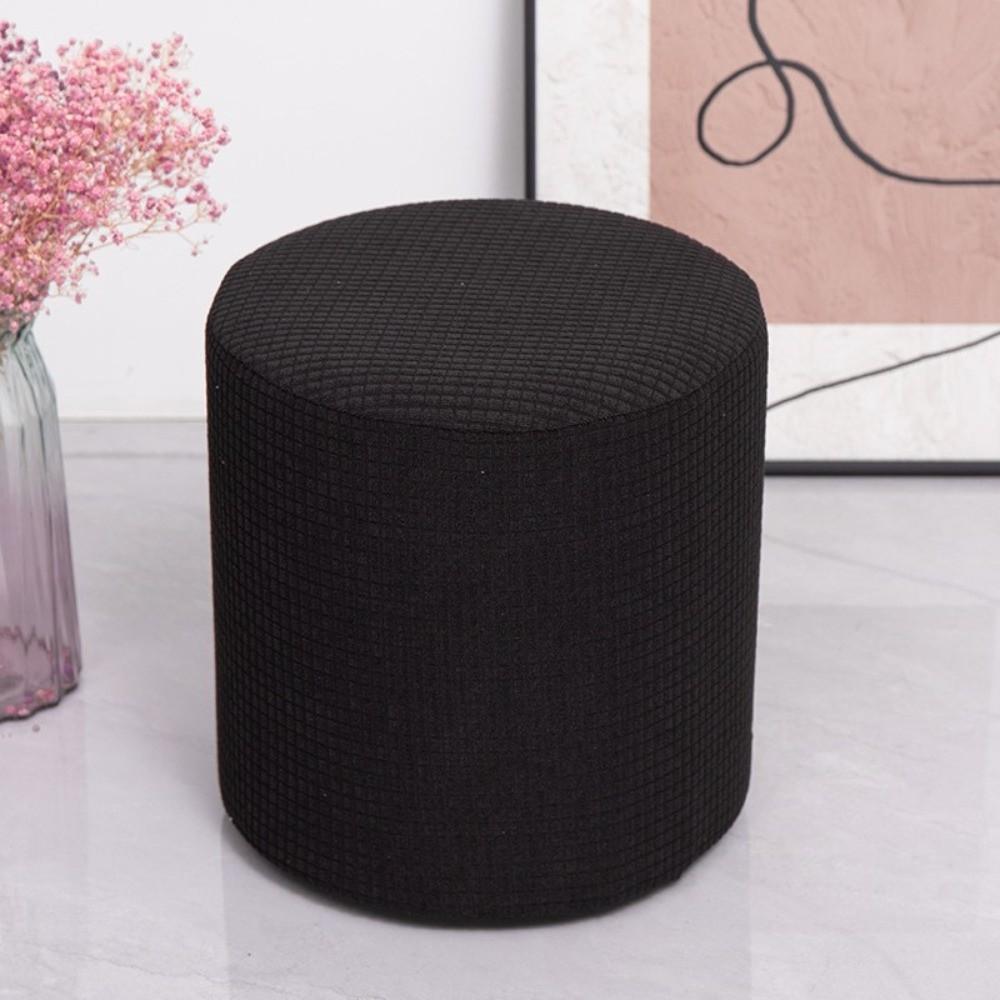 Round Shape Round Ottoman Slipcover Dustproof Universal Seat Slipcovers Elastic Polar Fleece Chair Cover