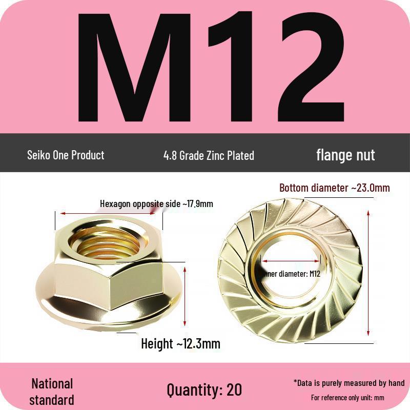 Electroplated Galvanized Anti-Slip Hex Flange Nut with Tooth Washer, M3-M16