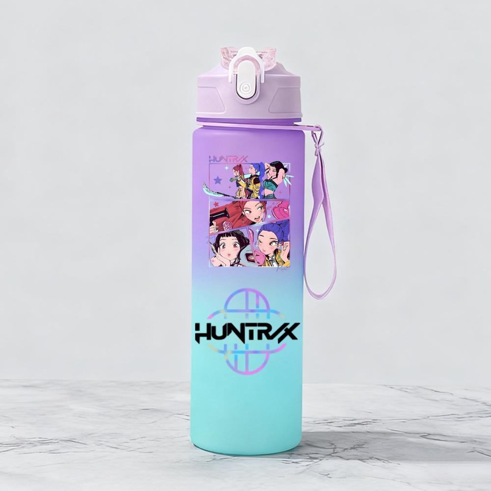 Kpop Demon Hunters Team Creative Gradient Water Bottle Unisex Sports Style Reusable Jug designed for Outdoor Cycling Travel Fitness