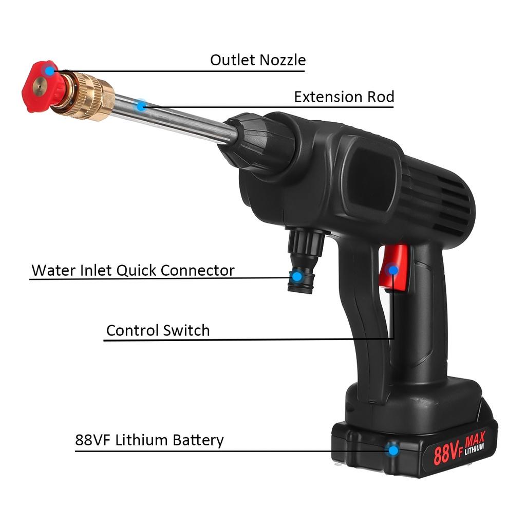 60Bar 1500W Electric Water Gun Foam Machine for Makita 18V Battery Cordless High Pressure Car Washer Rechargeable Car Wash Gun