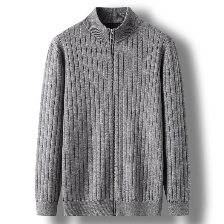 New 2025 Men's Stand Collar Zipper Knit Cardigan Sweater Coat for Autumn/Winter