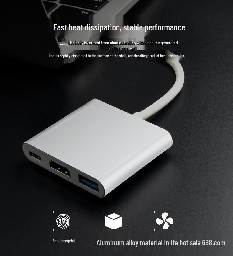 USB-C zu 4K HDMI 3-in-1 Konverter Hub Splitter