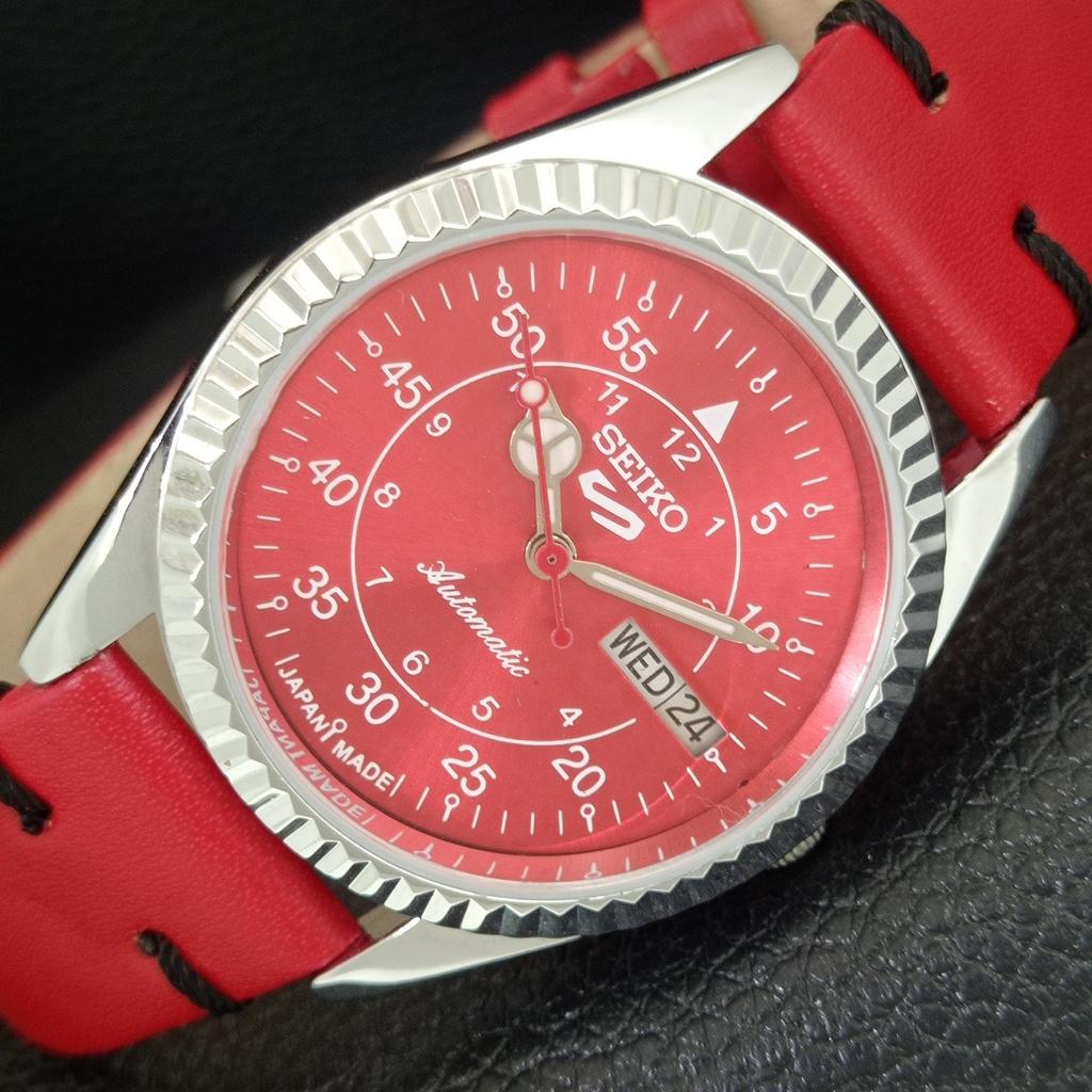 

REFURBISHED VINTAGE SEIKO 5 AUTOMATIC 6309A JAPAN MENS RED DIAL WATCH a442975-1