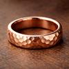 Wide Pure Copper Hammered Band Ring – Handmade Minimalist Textured Jewelry, Promise Band