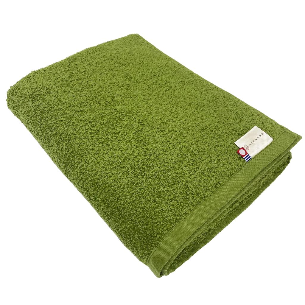 Imabari Towel Bath Towel Set, "Lian" - Premium, Medium-Weight, Highly Absorbent, Solid Green, 1 Towel, Made in Japan, 100% Cotton, 70 x 130cm