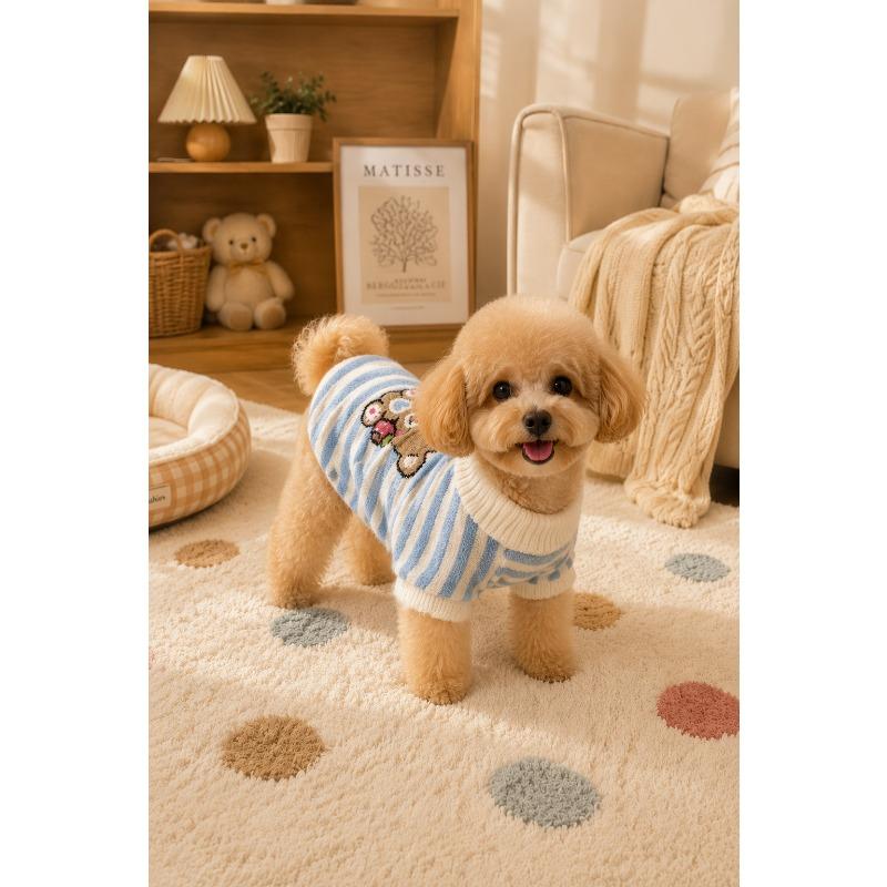 Warm Cartoon Striped Two Legged Pet Sweater For Dogs And Cats