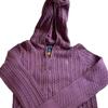 Sweter Polo Ralph Lauren FW24 Dzianinowy z kablem Bluza z kapturem na zamek długi rękaw Dzianinowy sweter dziecięcy Fioletowy 313916533-006