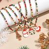 Women's Bohemian Choker Necklace Handmade Christmas Tree and Snowflake Pendant Necklace Colorful Beads Designs