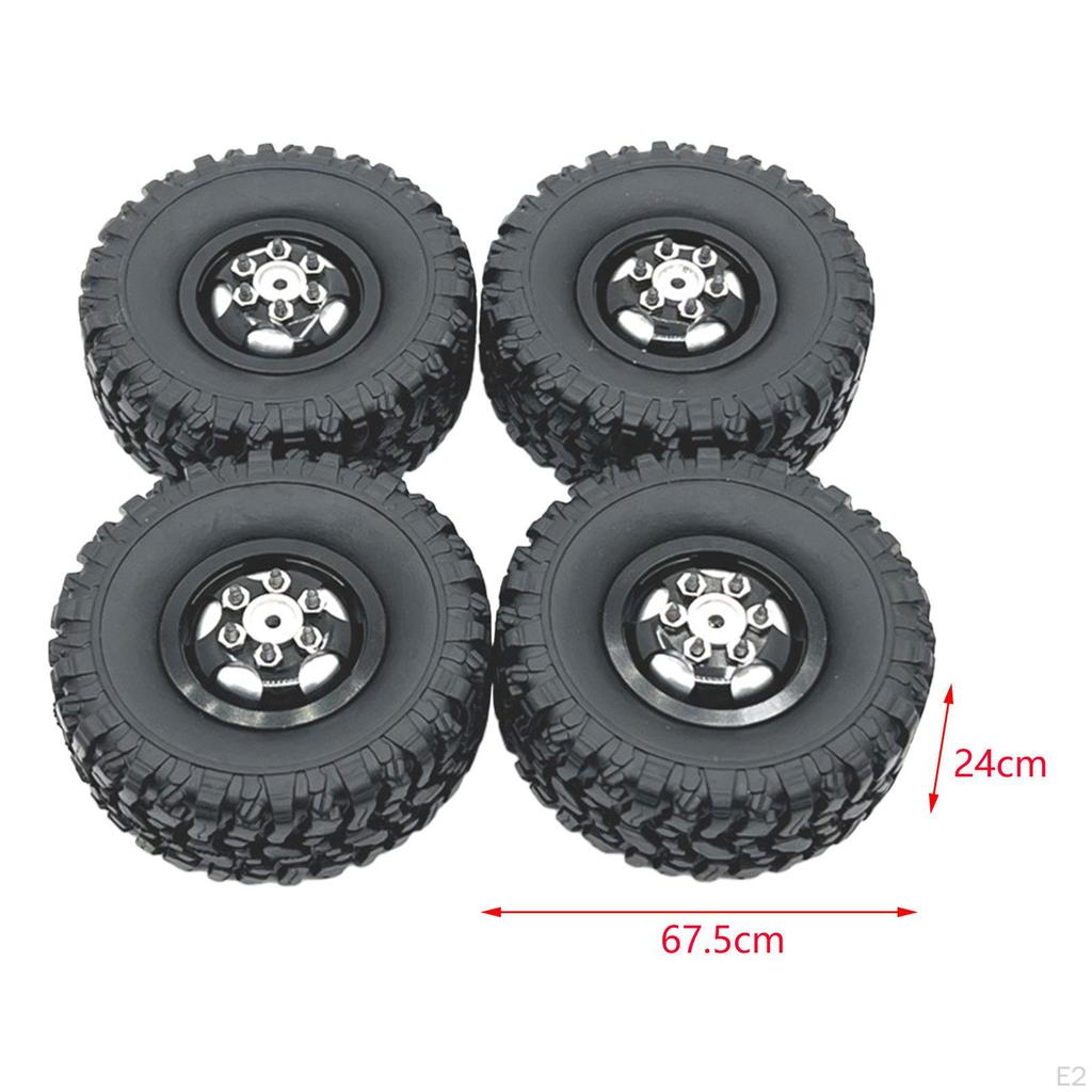4 Pack of RC Tires and Wheels for 1/12 MN82 MN78 1/16 Car Spare Components