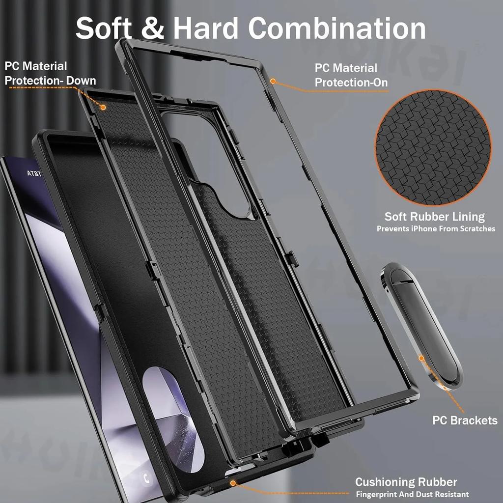 Case For Samsung Galaxy S24 S23 S22 Ultra Plus A16 A06 A15 Heavy Duty Shockproof Anti-Scratch Rugged Protective Kickstand Cover