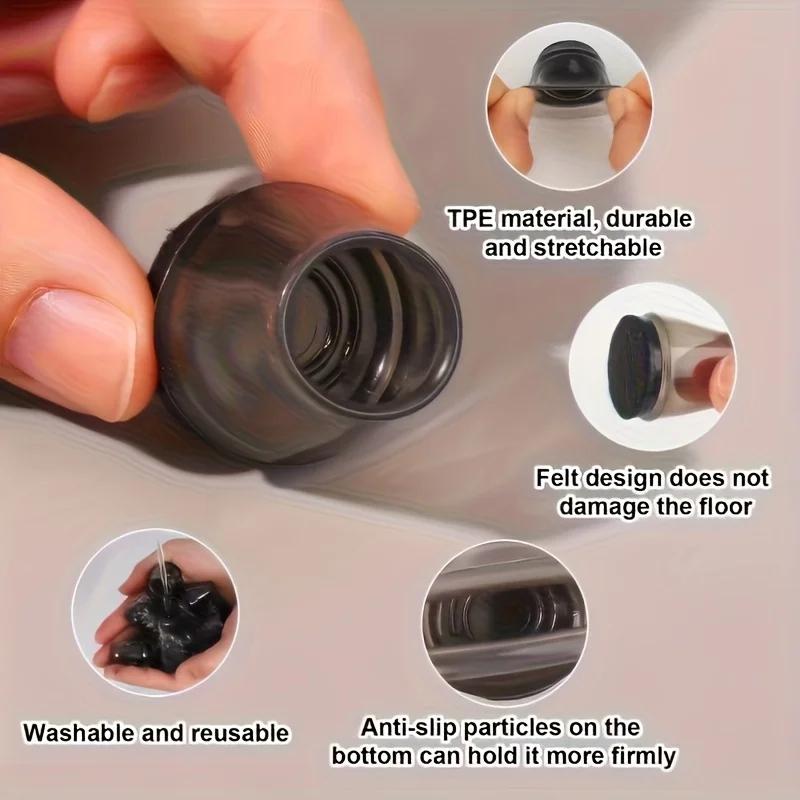 12pcs of Table and Chair Foot Protection Covers - Anti Slip Silent Table and Chair Foot Caps, Wear-resistant and Noise Reducing