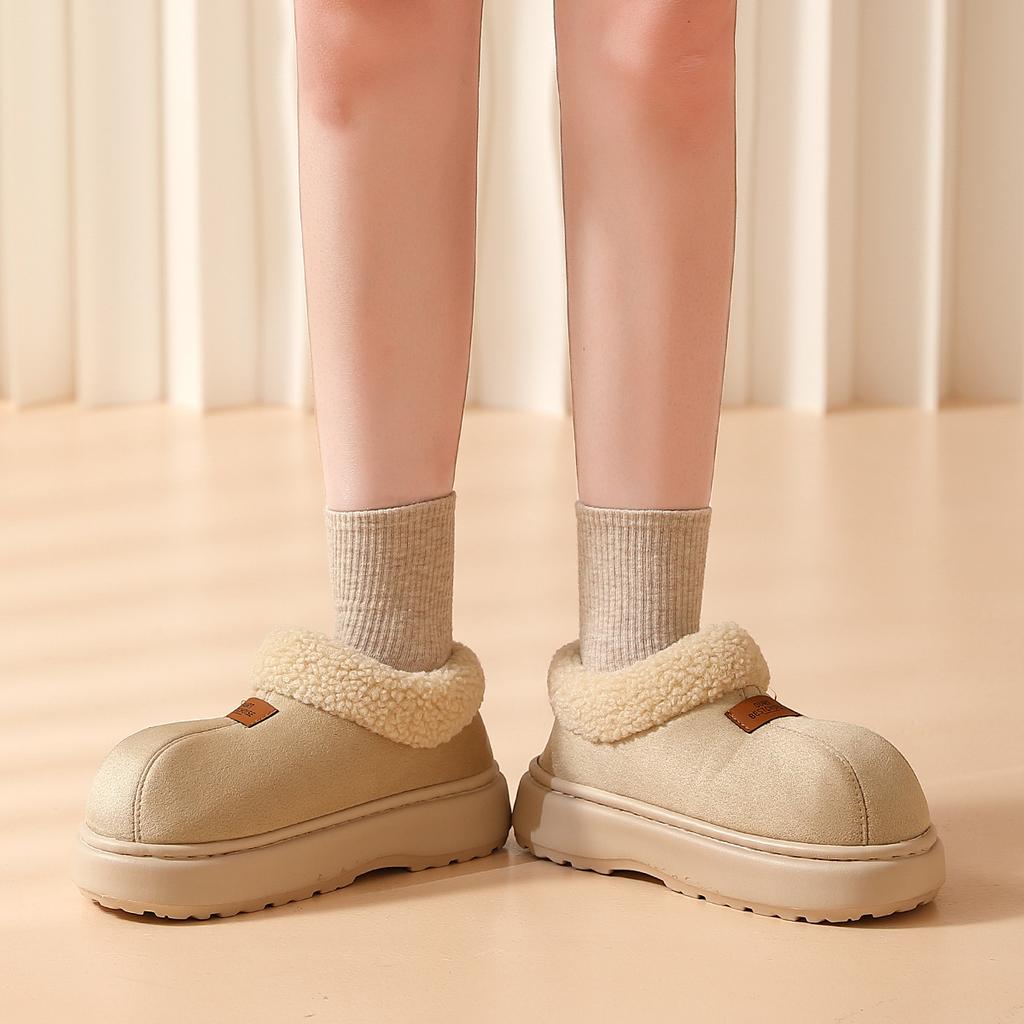 2025 new low-top cotton shoes for autumn and winter wear simple and versatile suede all-inclusive warm plush cotton boots